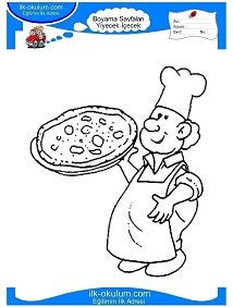 Çocuklar İçin Pizza Boyama Sayfaları 